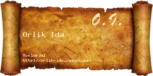 Orlik Ida névjegykártya